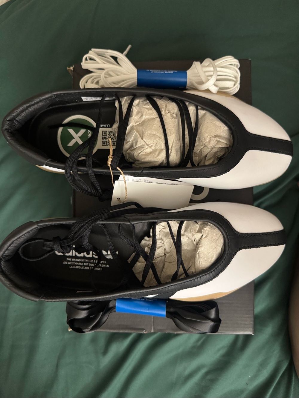 White and Black Adidas Taekwondo Mei Ballet Flat
